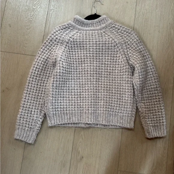 The Great. Women’s Knitted Pink/ Gray Wool Blend ButtonUp Cardigan Sweater - Picture 7 of 7